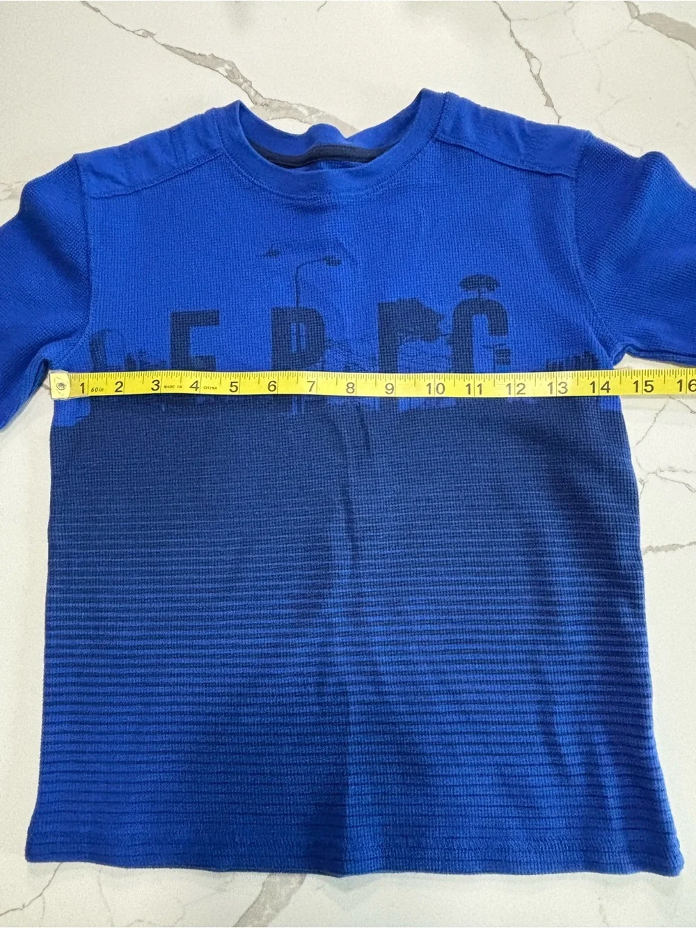Epic Threads Boys Royal Blue Long Sleeve Thermal T Shirt Cotton blend Size Small